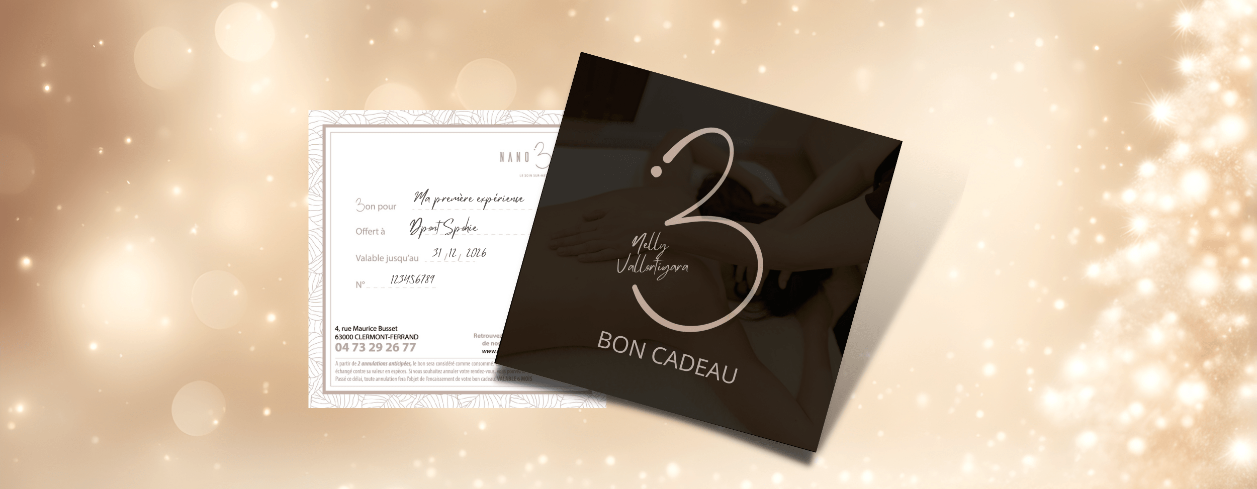 bon cadeau massage soin visage nano boté clermont ferrand